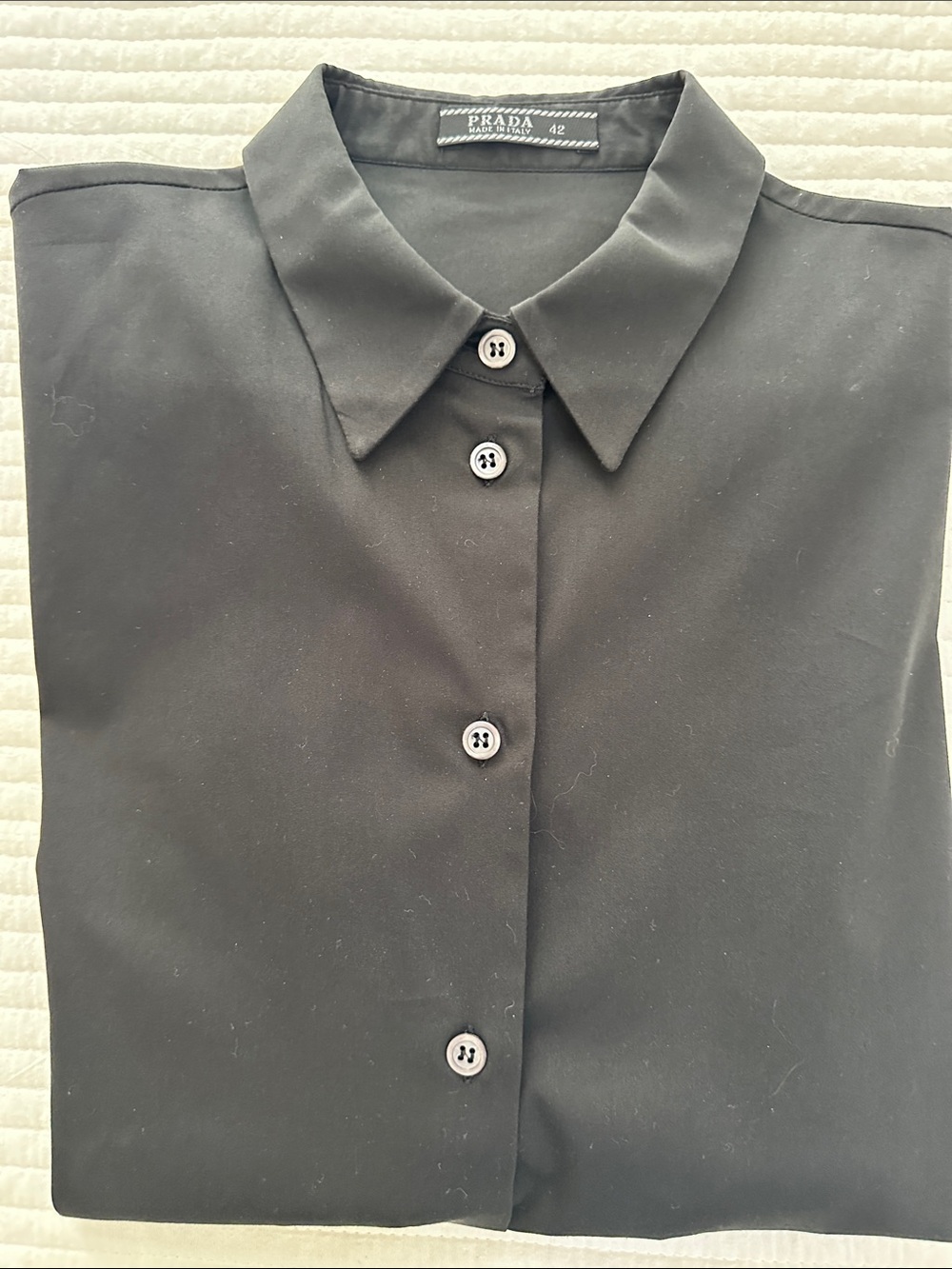 Vintage Ladies Prada Black Tailored Shirt, 
EU 42